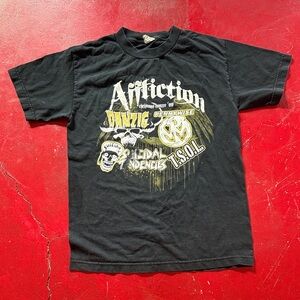 Affliction Black Band Tee with Bold Graphic